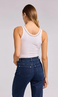 Generation Love Giovanna Pearl Rib Tank in White - Size XS Available