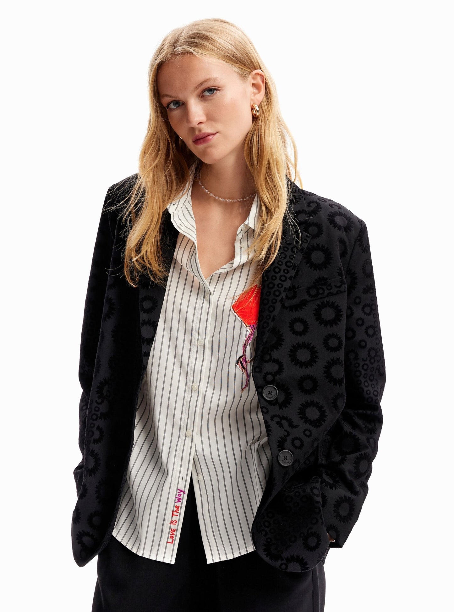 Desigual Circle Texture Blazer