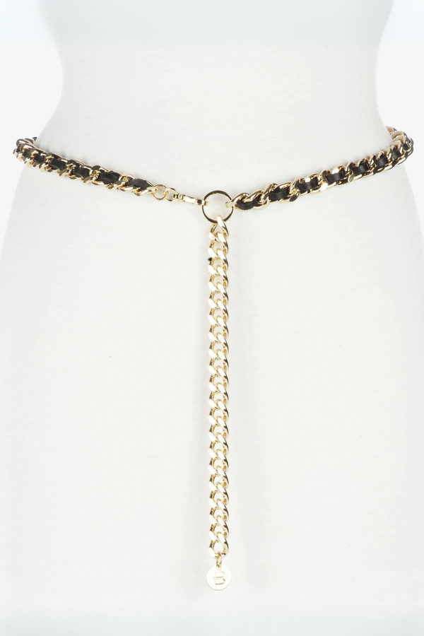 Brave Leather Doone Belt in Black and Gold - Size 30 Available