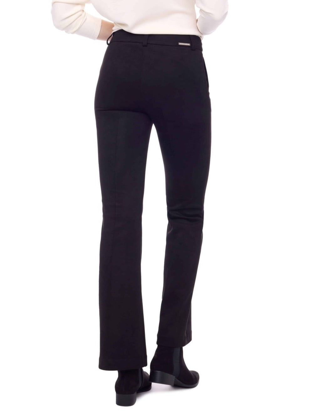 I Love Tyler Madison Paityn Stretch Suede Boot Cut Pant in Black