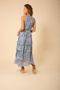 Hale Bob Jordyn Halter Dress in Blue - Size S Available