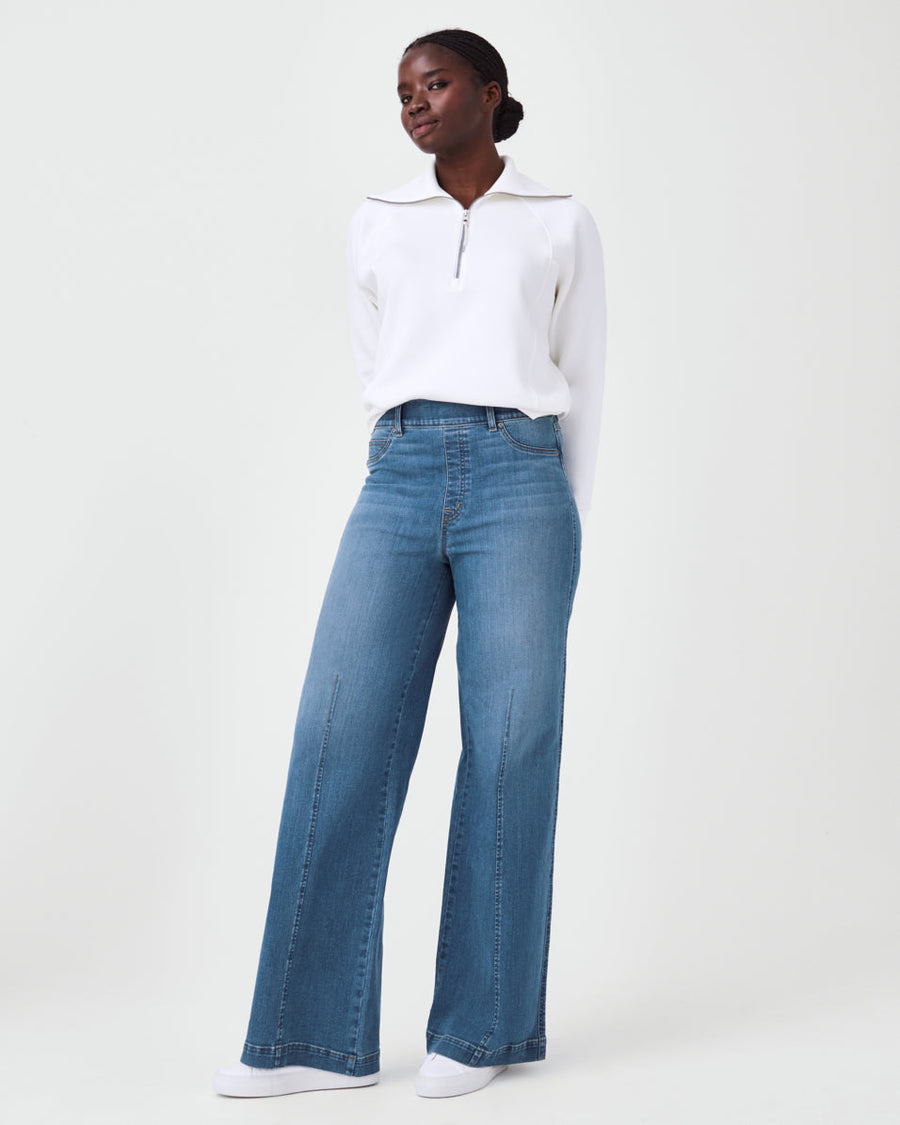 Spanx AirEssentials Half-Zip Sweatshirt in Powder
