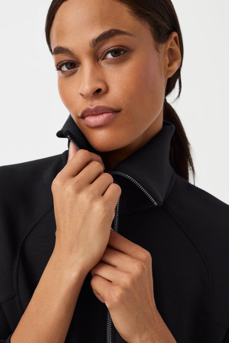 Spanx AirEssentials Half-Zip Sweatshirt in Very Black