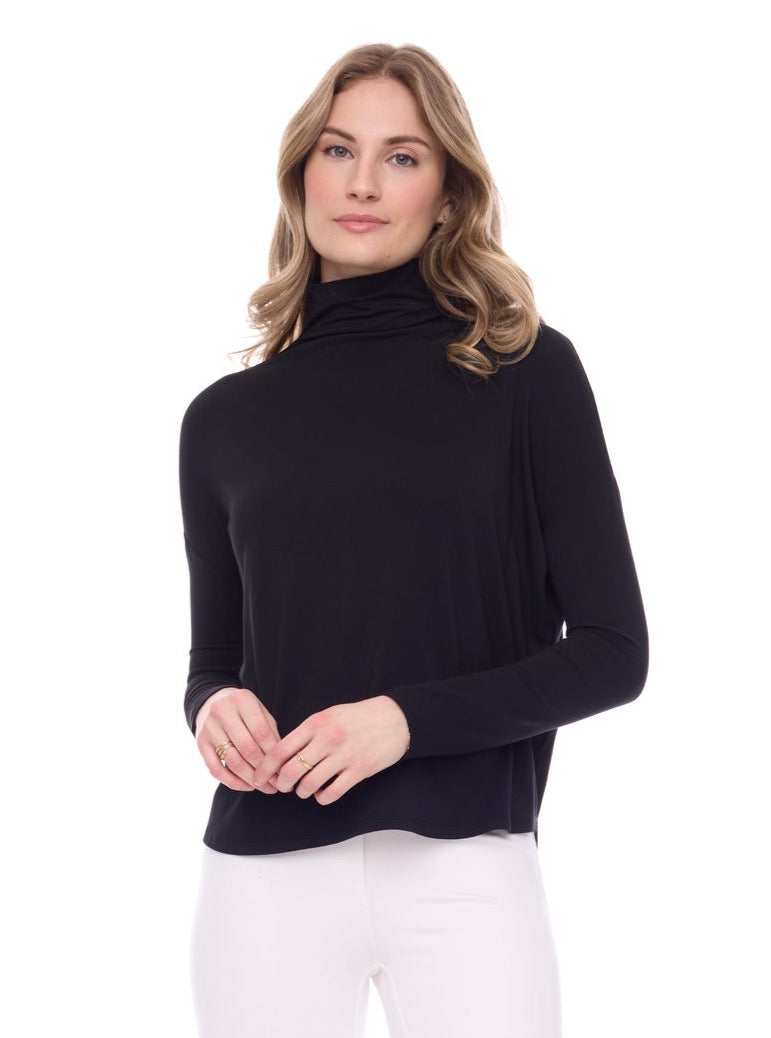 I Love Tyler Madison Morgan Light Mock Neck in Black