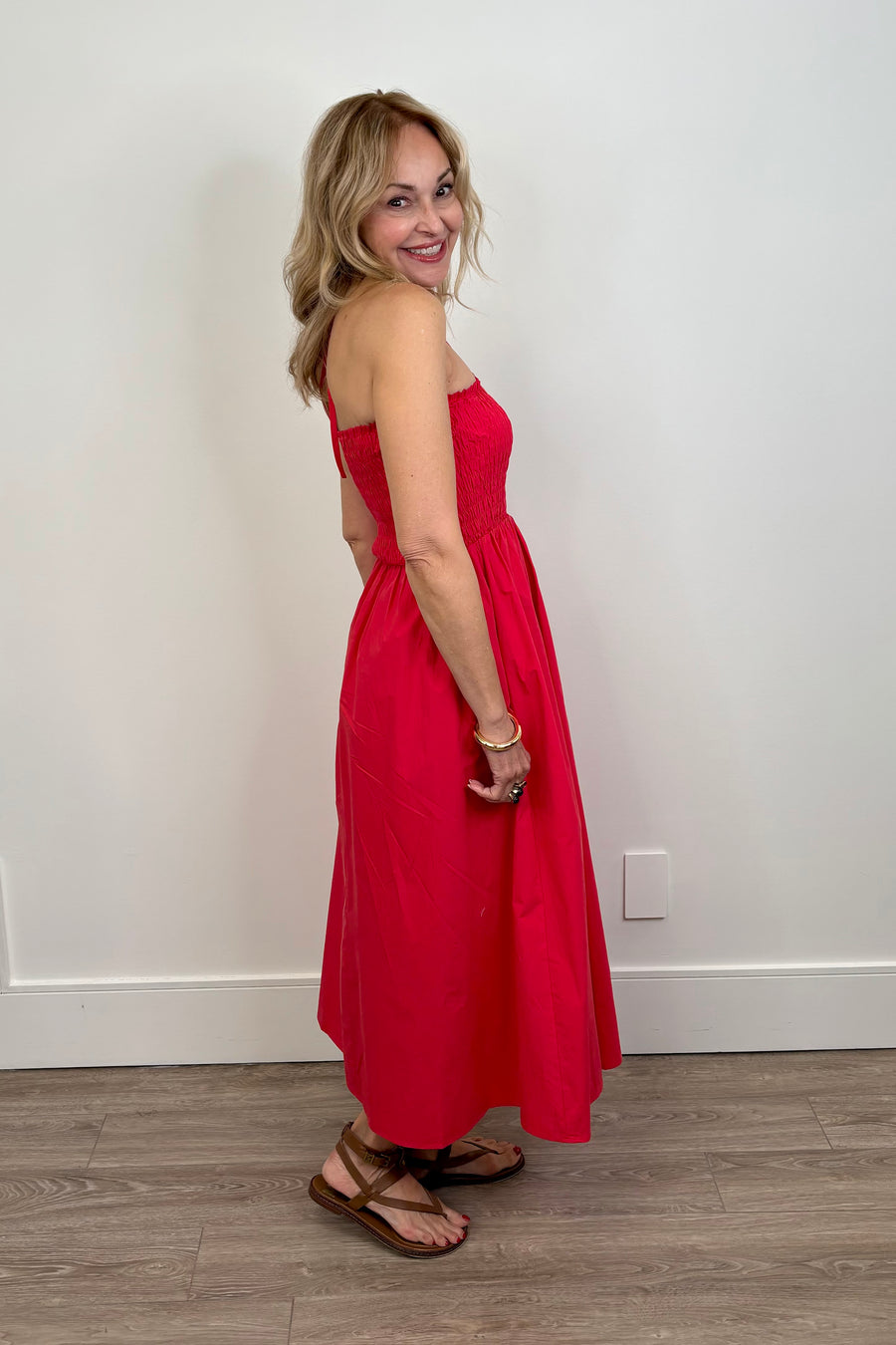 Deluc Osorio Smocked Halter A-Line Dress