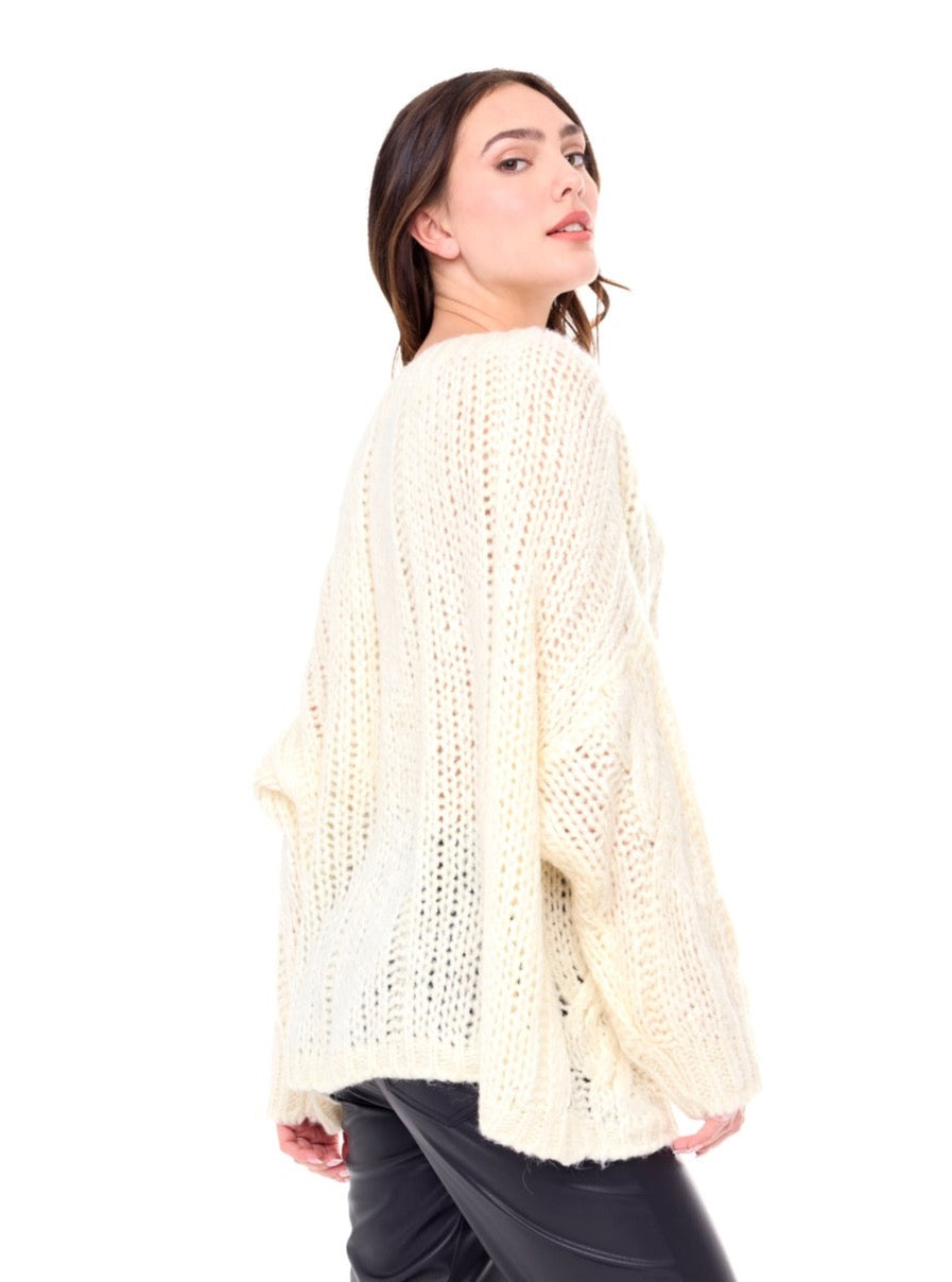 Astrid Cozy Hand Knit Cable Sweater