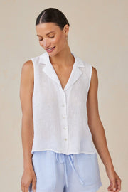 Bella Dahl Essential Sleeveless Linen Button Down Shirt