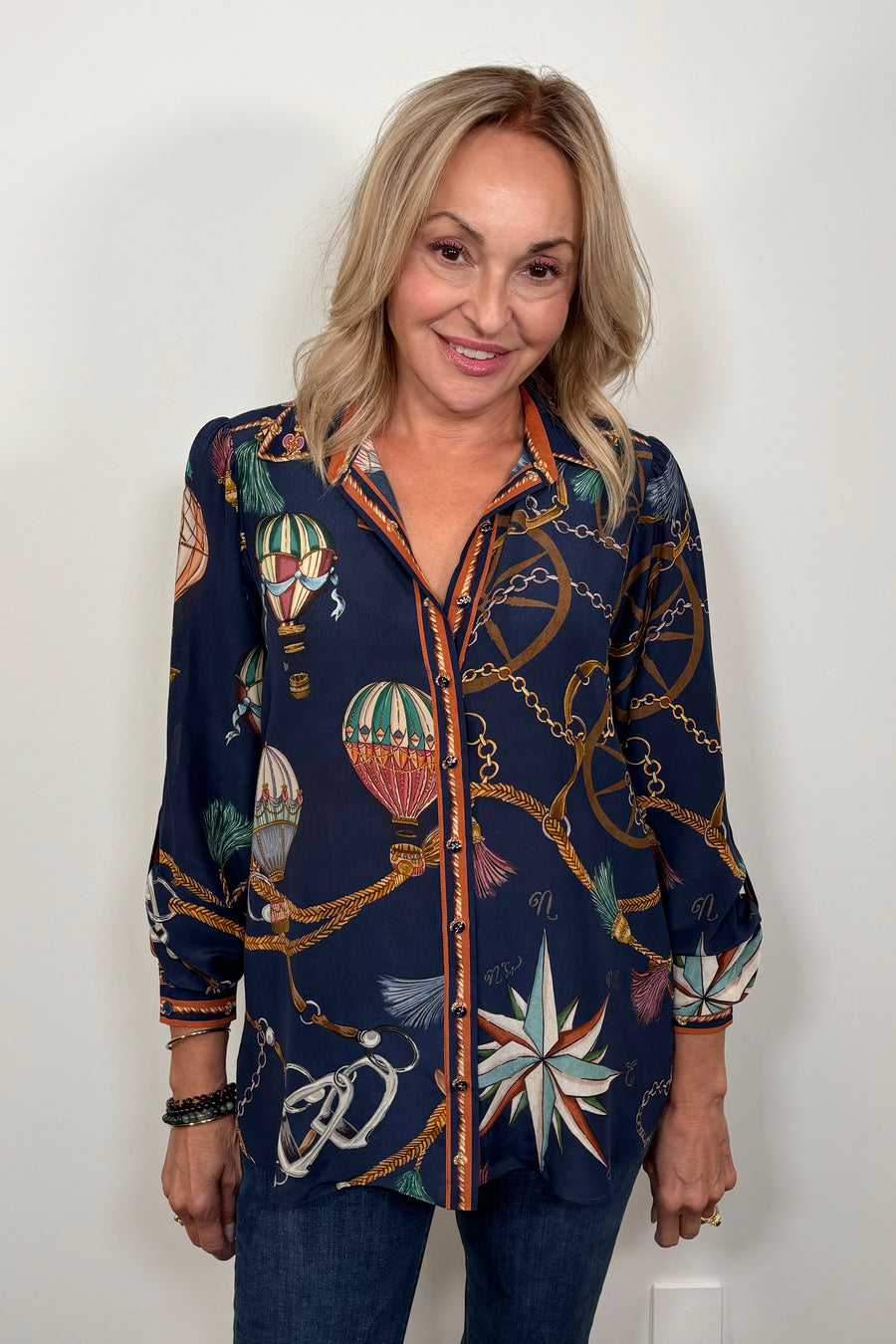 Hale Bob Cleo 100% Silk Blouse