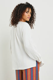 Rails Brielle Front Tie Knot Blouse in White