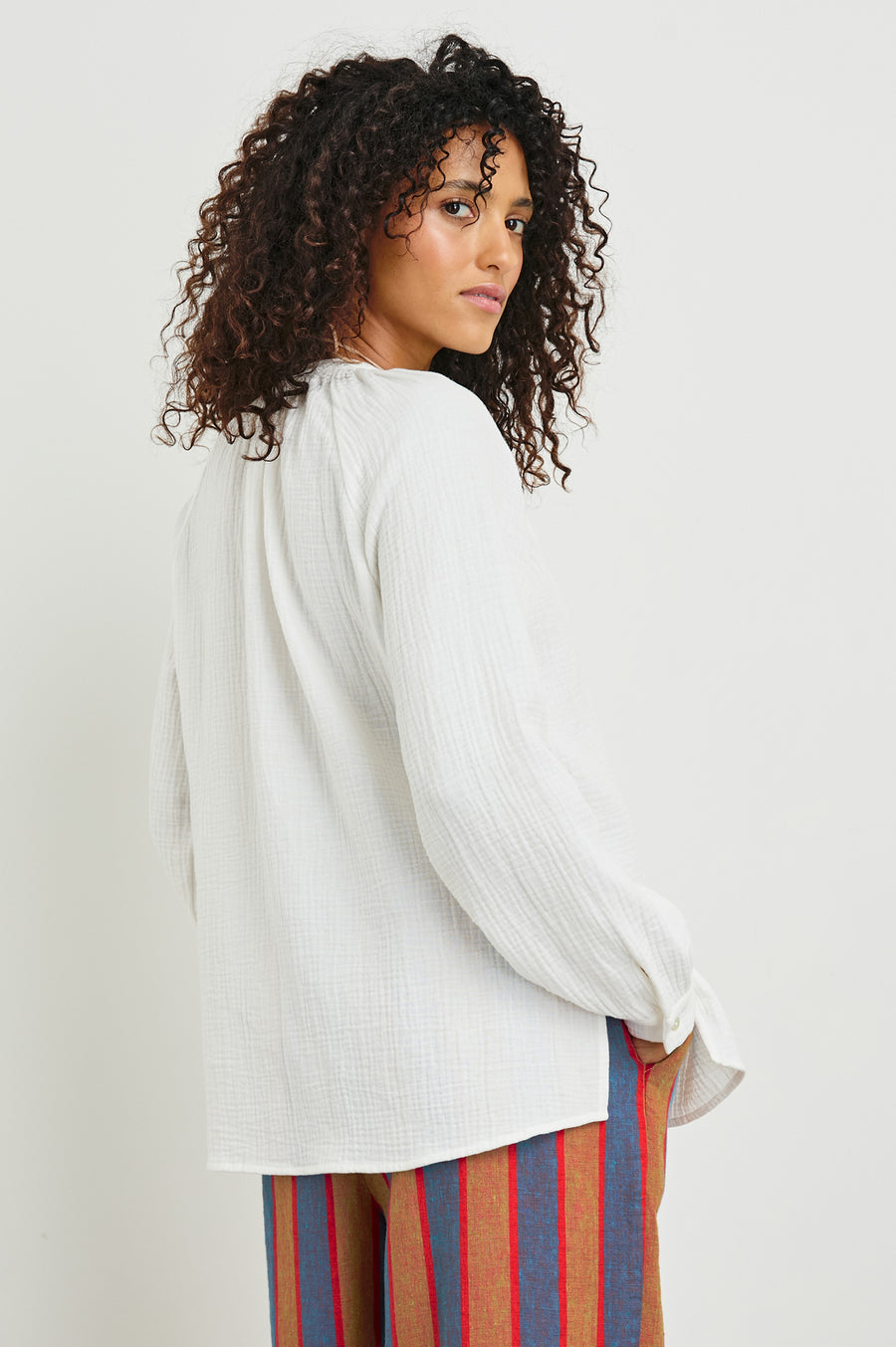 Rails Brielle Front Tie Knot Blouse in White