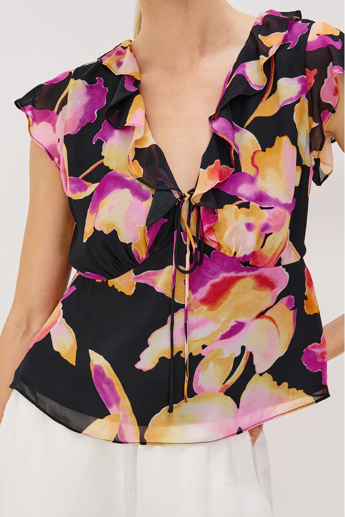 Rails Carmine Ruffle Cap Sleeve Top