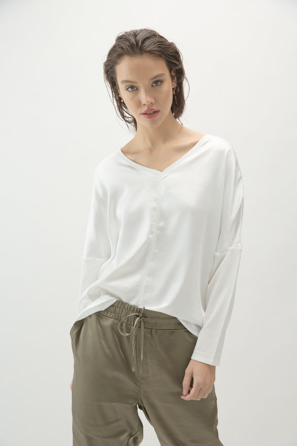 Melissa Nepton Cindy Satin Top in Off White - Size XS Available