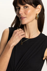 Sanctuary Ruched Ribbed Tank in Black