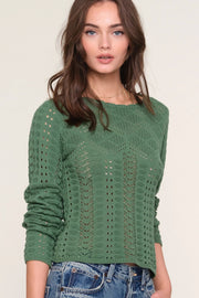 Benet Lightweight Cotton Pointelle Knit Sweater by Heartloom