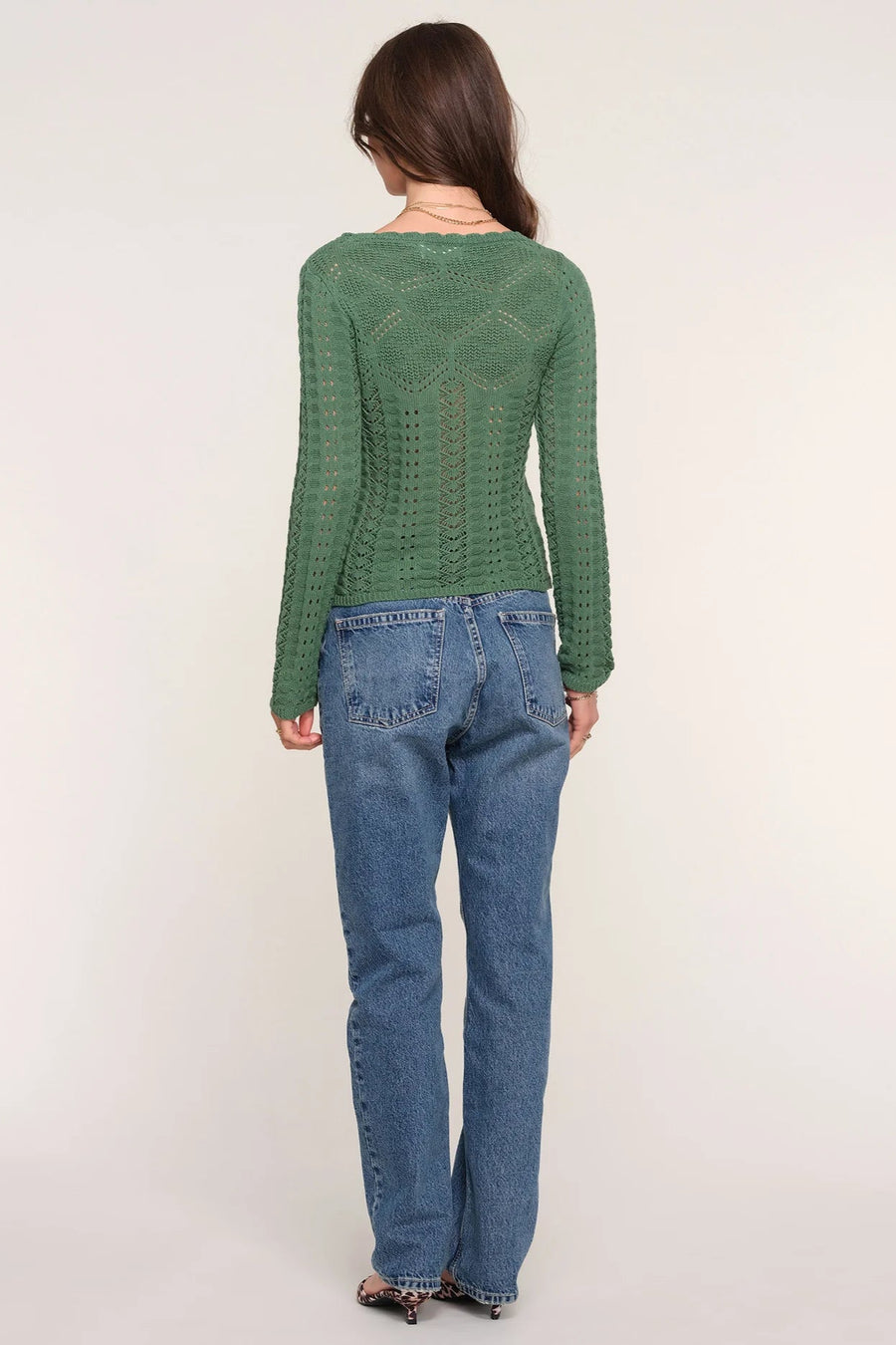 Benet Lightweight Cotton Pointelle Knit Sweater by Heartloom