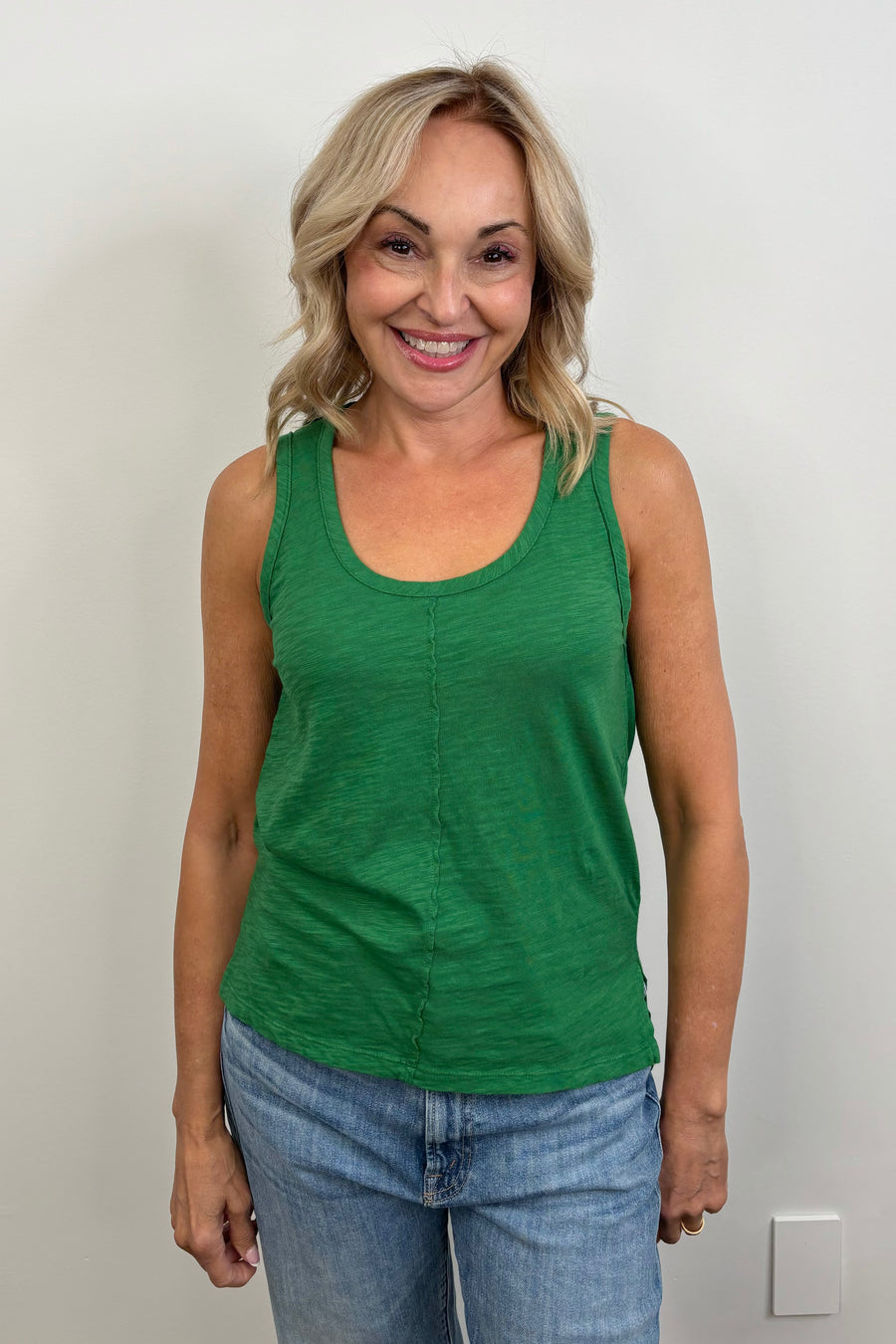 Bobi Front Seam Tank Top in Grass