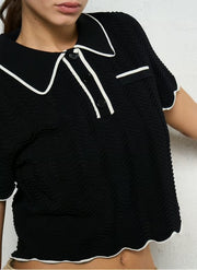 Suncoo Pikil Polo Knit Top
