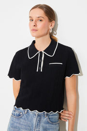 Suncoo Pikil Polo Knit Top