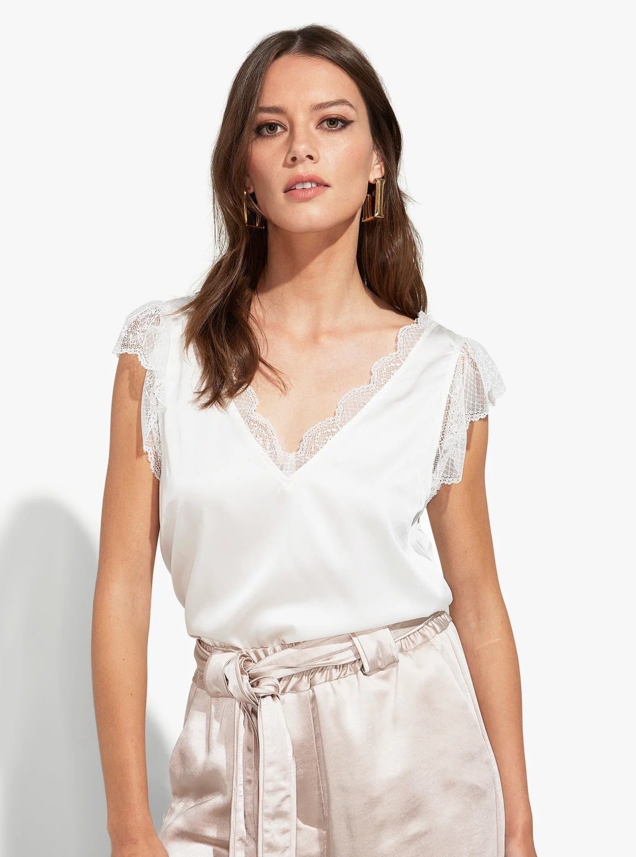 Generation Love Juliet Lace Combo Tank in White