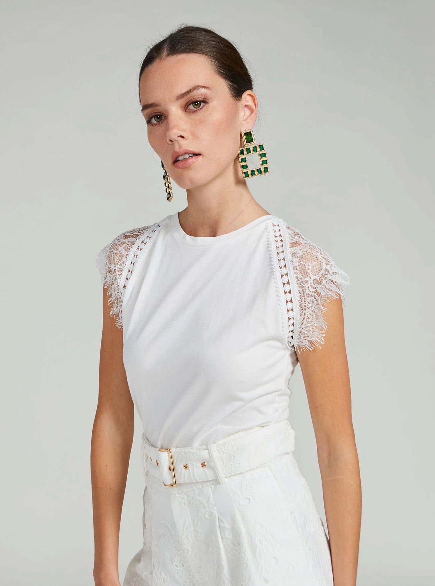 Generation Love Elisa Lace Combo Top in White