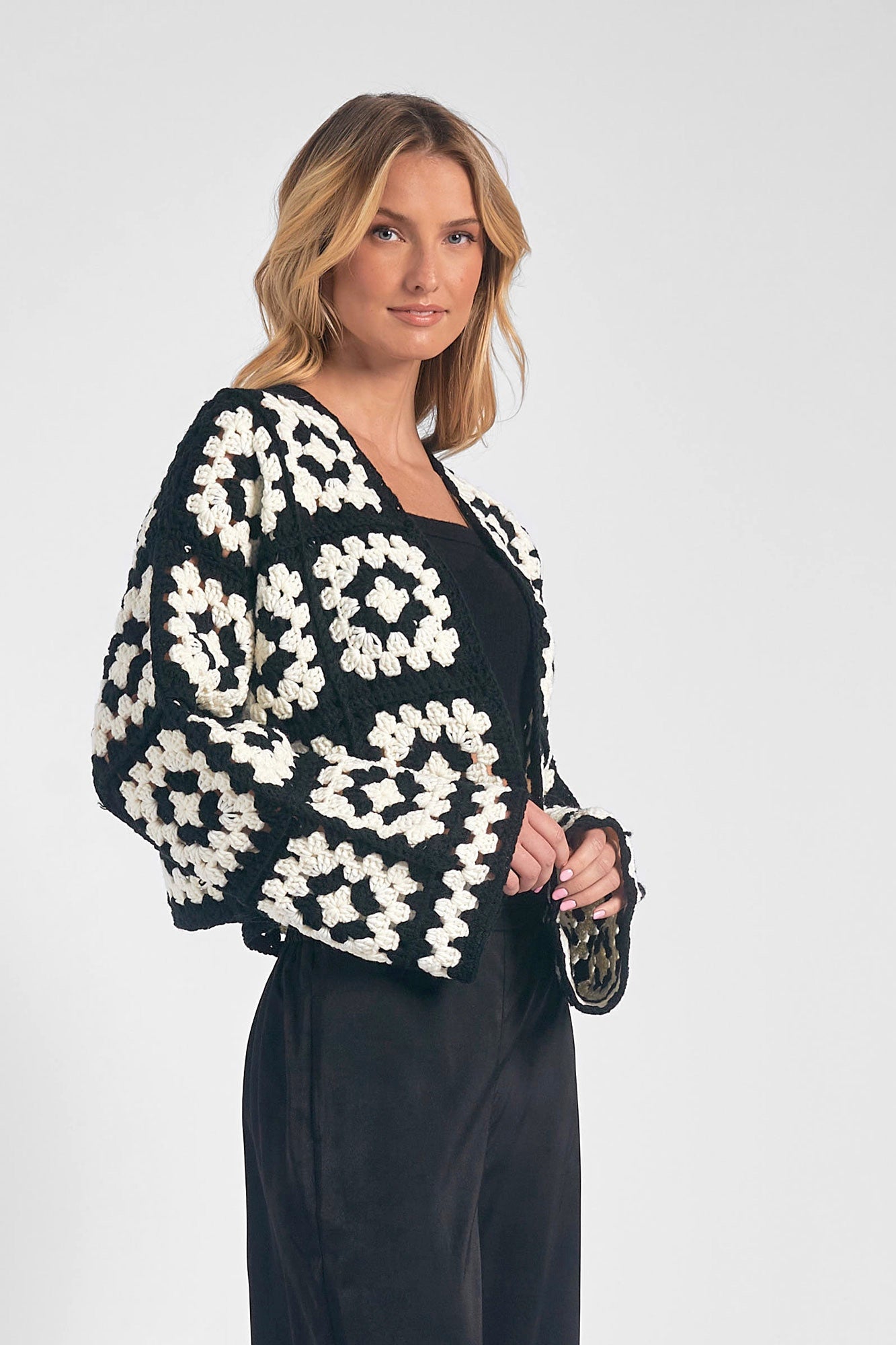 Elan Crochet Sweater Cardigan