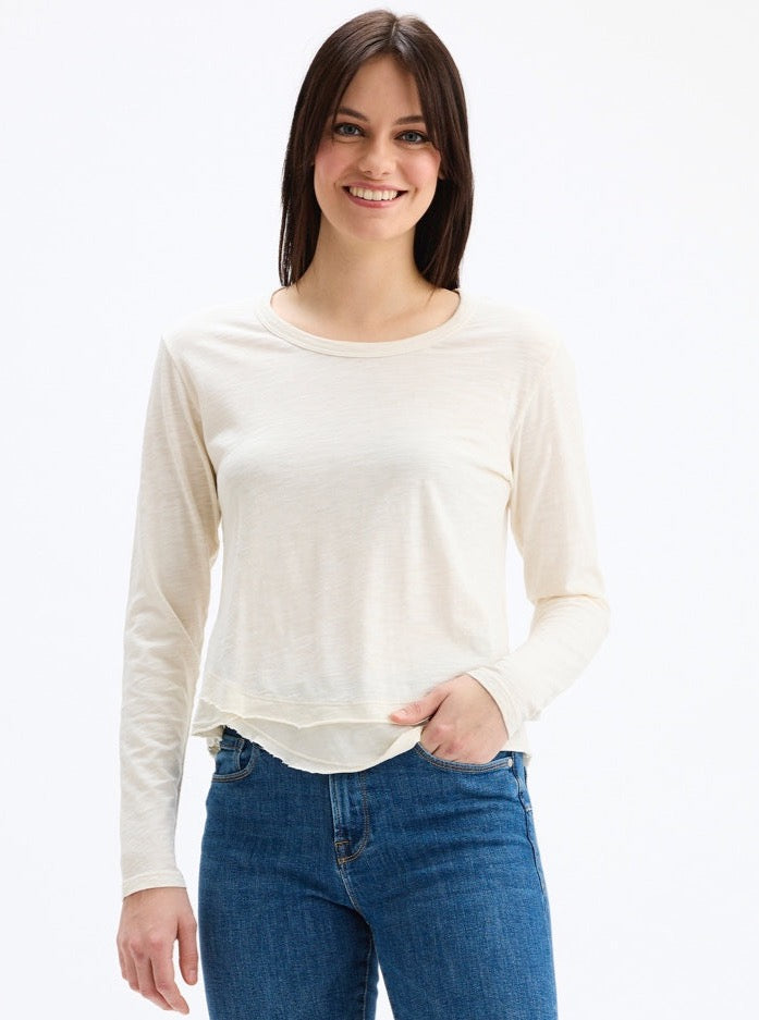 CHRLDR Ava Long Sleeve Mock Layer Tee in Winter