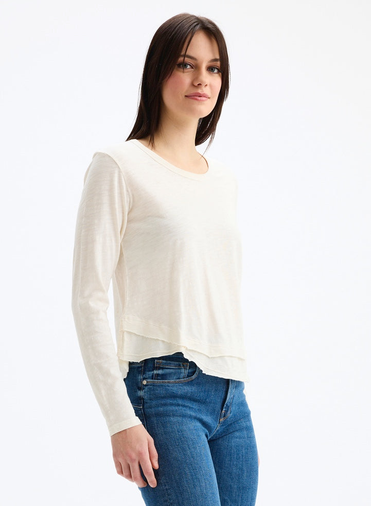 CHRLDR Ava Long Sleeve Mock Layer Tee in Winter