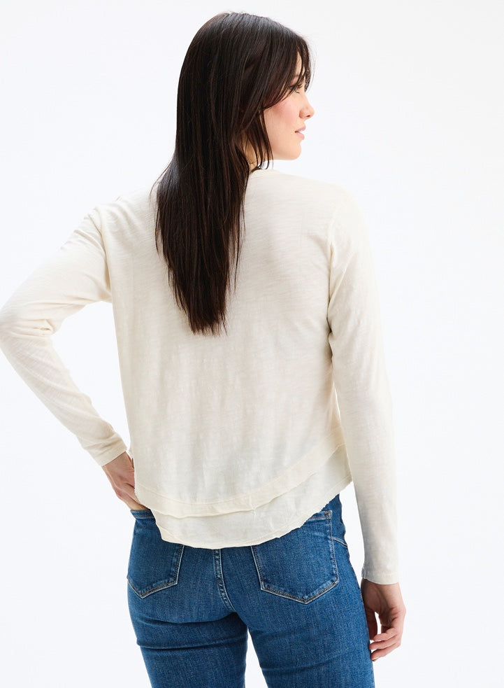 CHRLDR Ava Long Sleeve Mock Layer Tee in Winter