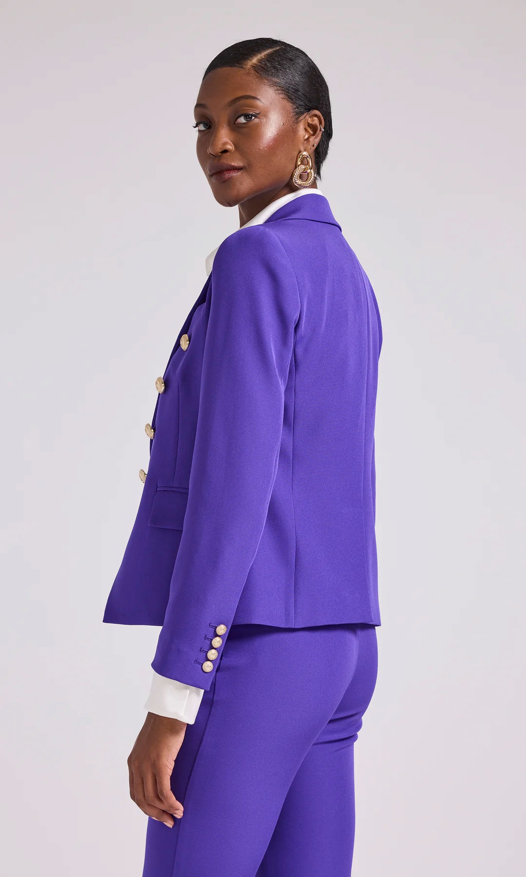 Generation Love Delilah Crepe Blazer in Amethyst