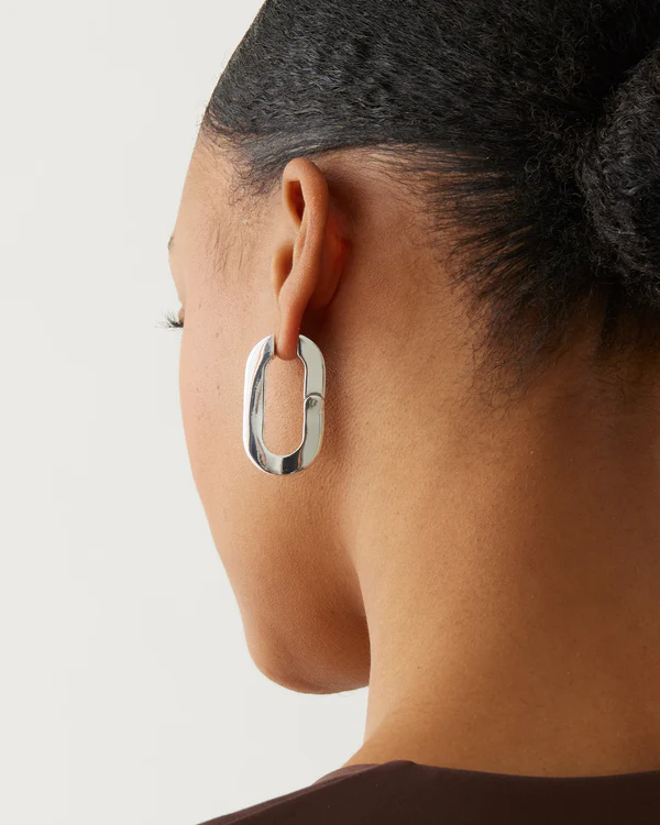 Jenny Bird Mega U-Link Earrings in Silver