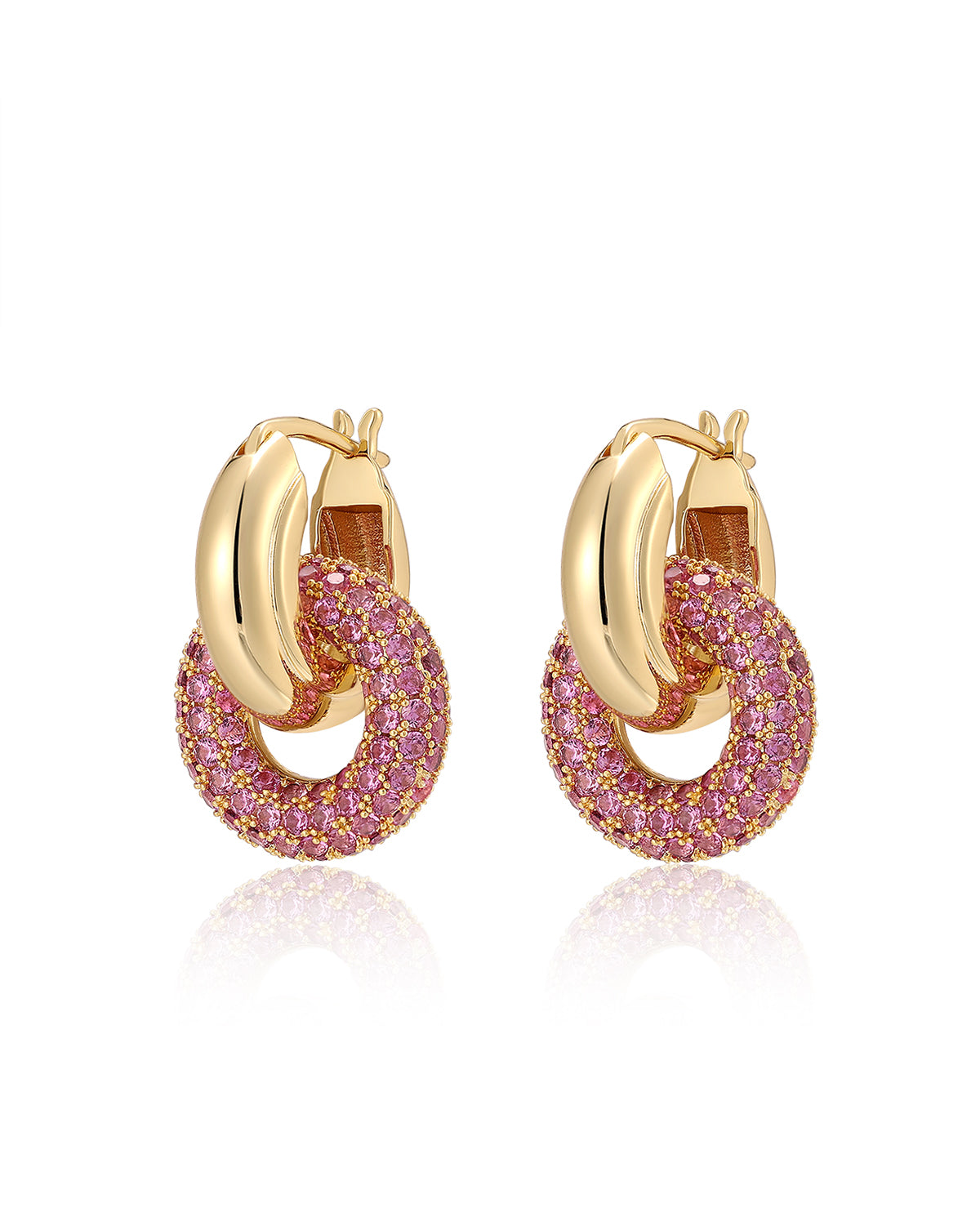 Luv Aj Pave Interlock Coloured Hoops - Click to view colours