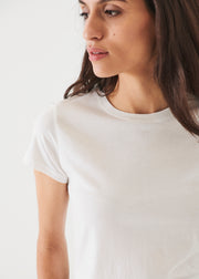 Patrick Assaraf Pima Classic Fit Crew in White - Size XS Available
