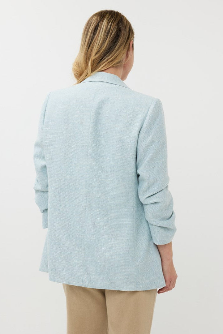 Esqualo Linen Look Blazer in Sky Blue