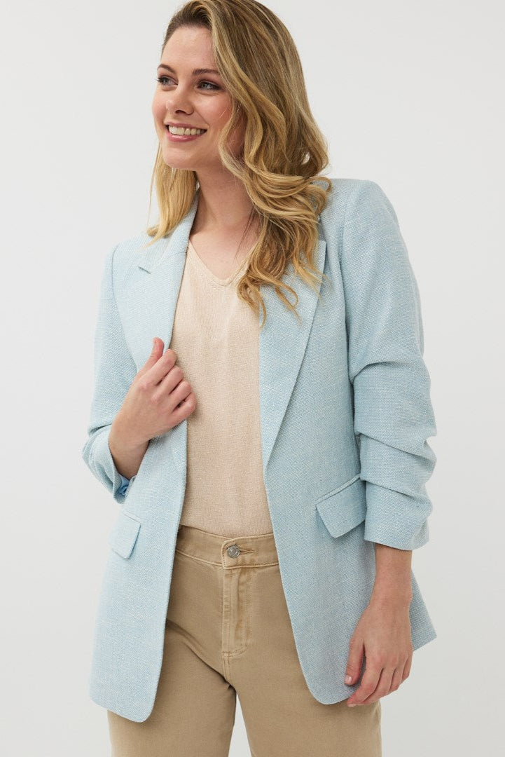 Esqualo Linen Look Blazer in Sky Blue