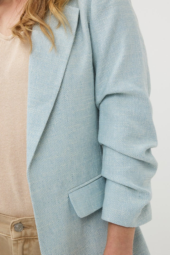 Esqualo Linen Look Blazer in Sky Blue