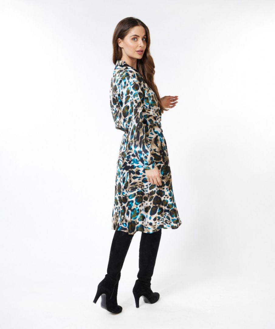 Esqualo Twist Front Leopard Print Dress