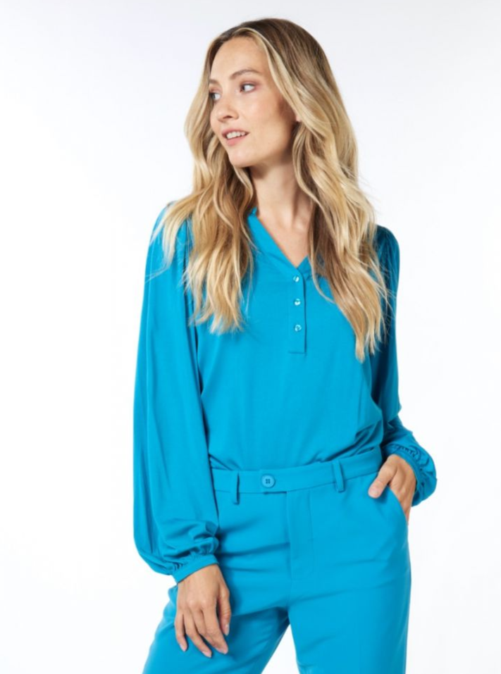 Esqualo Modal Modern Jersey Top in Petrol