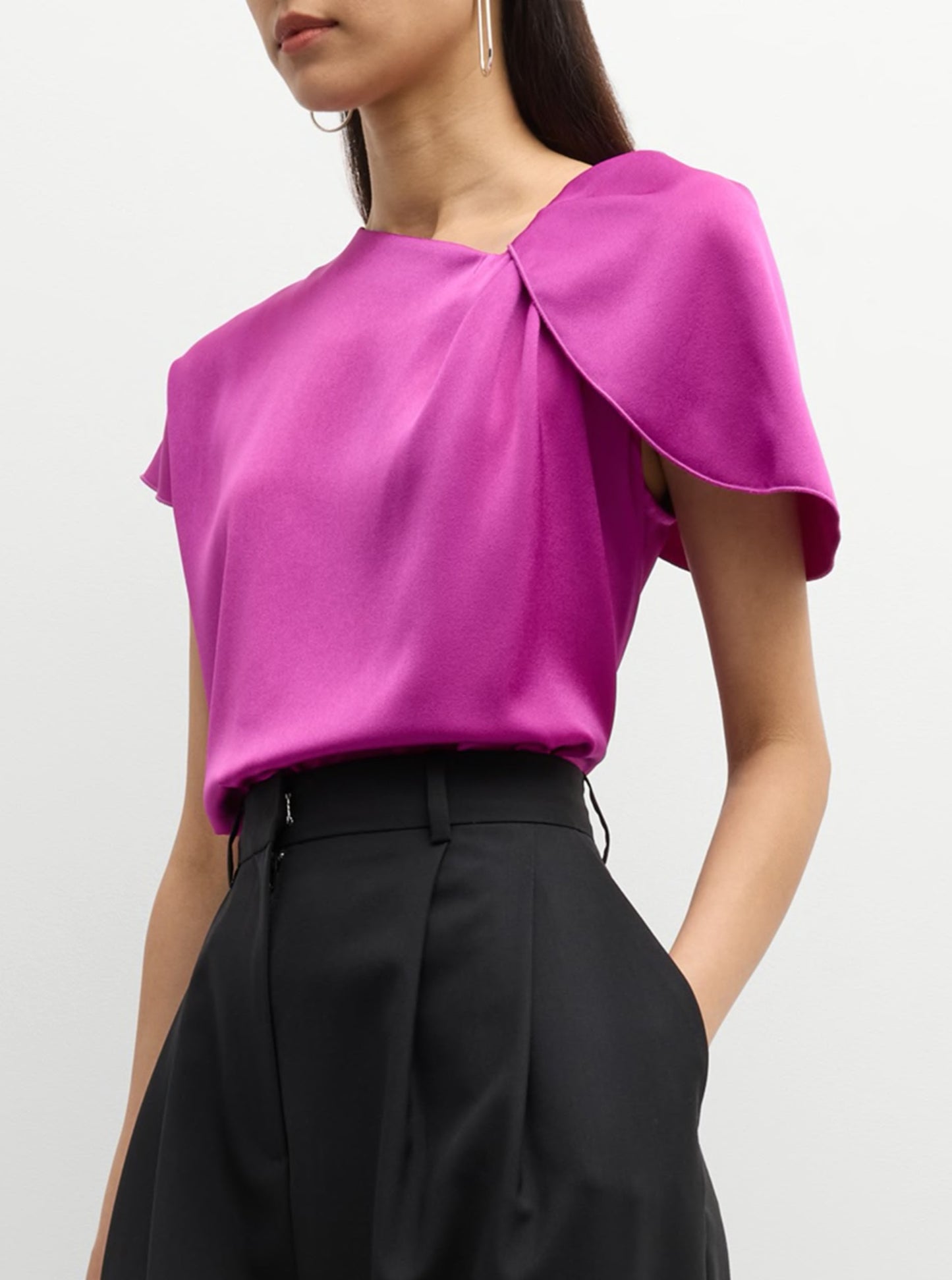 Marella Petal Sleeve Top in Cyclamen