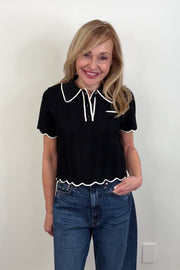 Suncoo Pikil Polo Knit Top