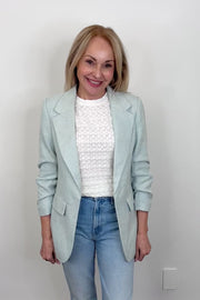 Esqualo Linen Look Blazer in Sky Blue