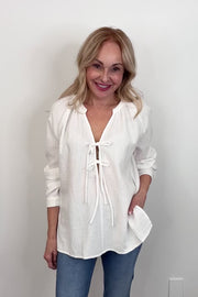 Rails Brielle Front Tie Knot Blouse in White