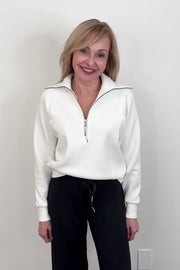 Spanx AirEssentials Half-Zip Sweatshirt in Powder