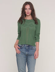 Benet Lightweight Cotton Pointelle Knit Sweater by Heartloom