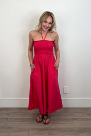Deluc Osorio Smocked Halter A-Line Dress