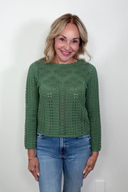 Benet Lightweight Cotton Pointelle Knit Sweater by Heartloom