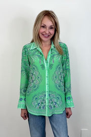 Hale Bob Lara Silk Button Down Blouse
