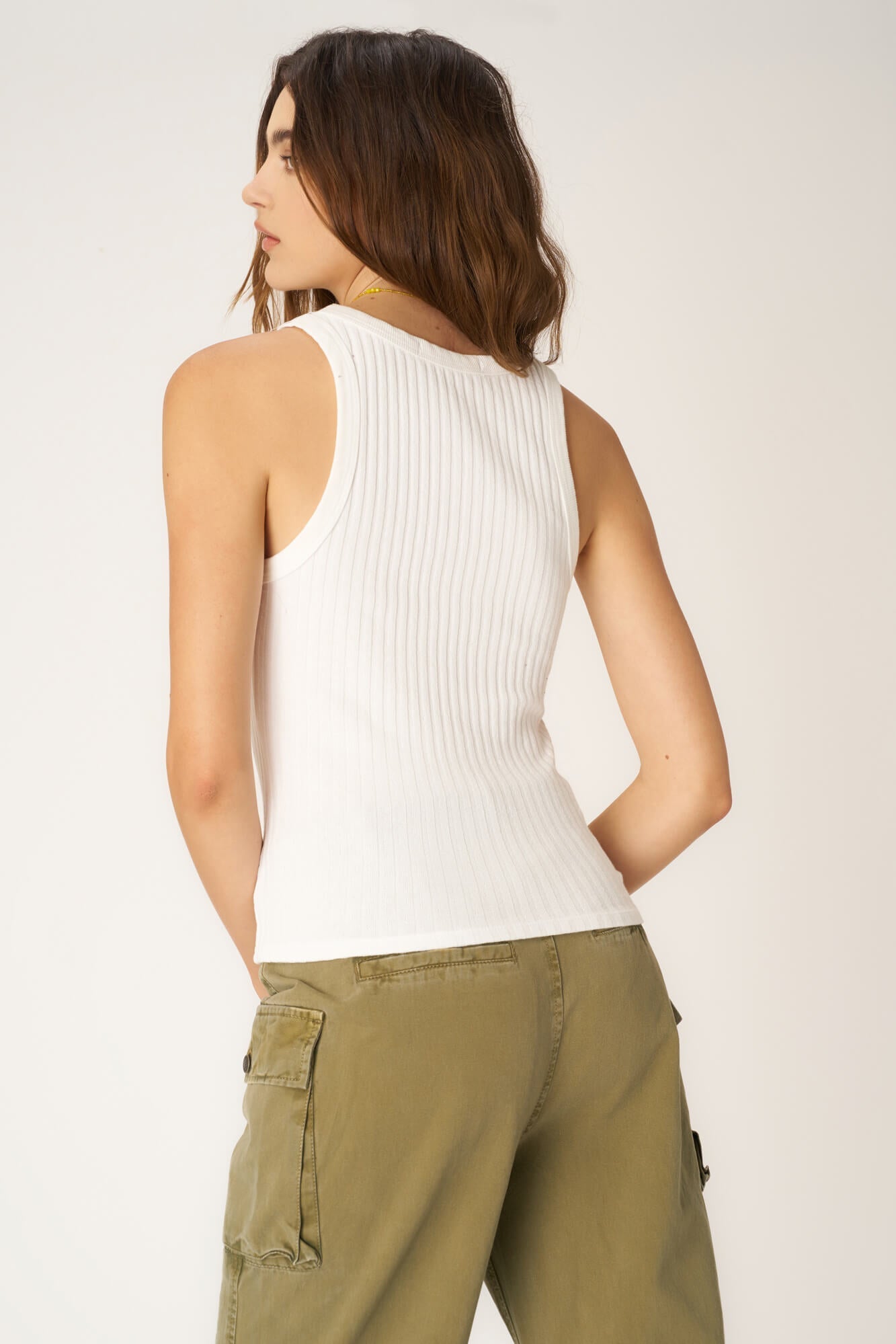 Project Social T Cooper Sweater Rib Tank in White - Size S Available