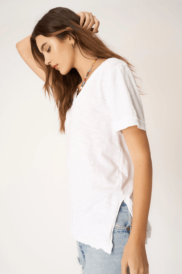 Project Social Tee Knockout V Neck Tee in White