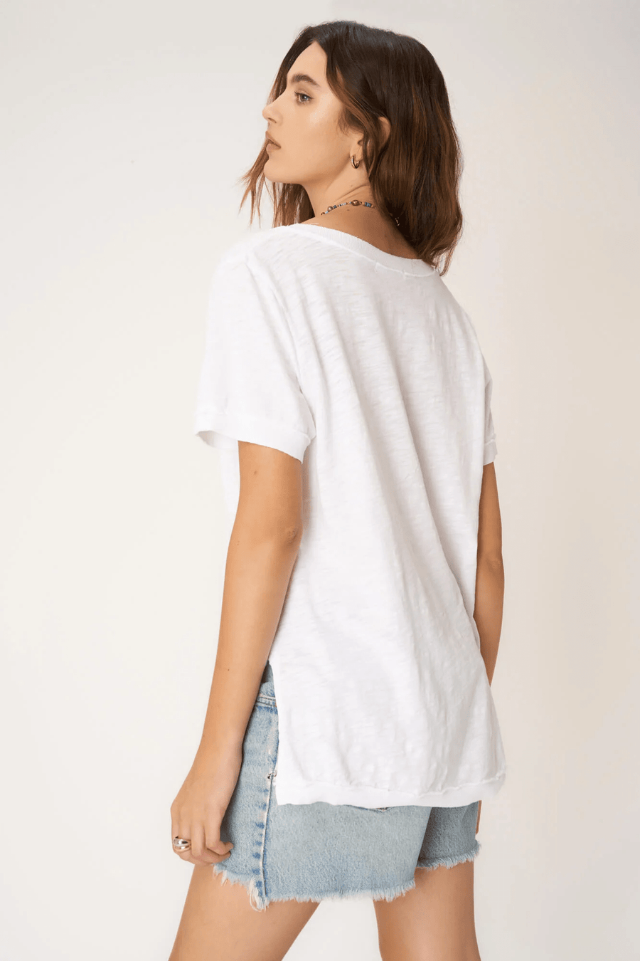 Project Social T Knockout V-Neck Tee in White