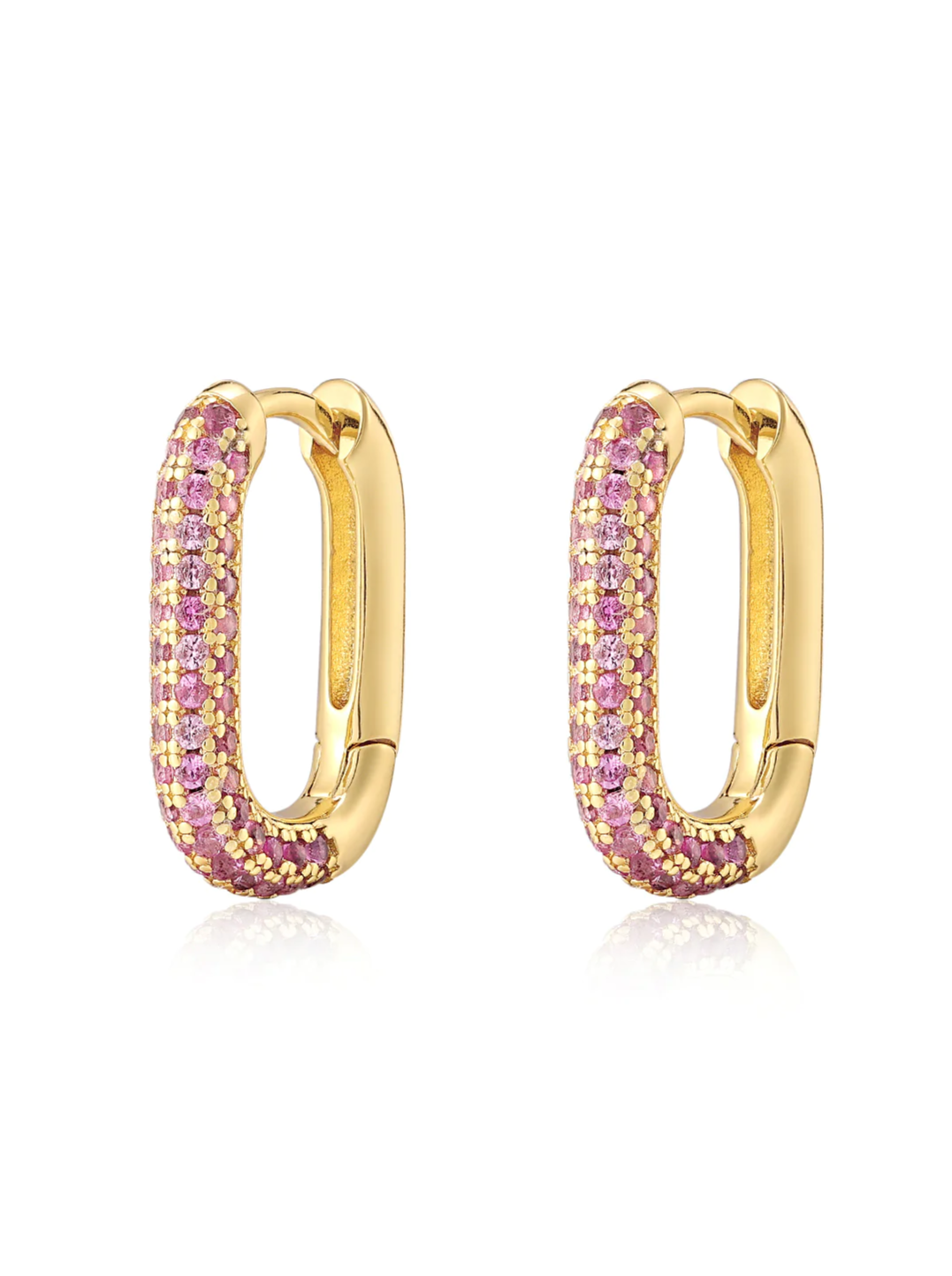Luv AJ Pave Chain Link Huggies Earings